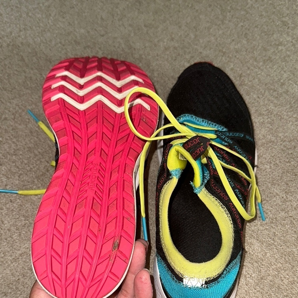 Saucony Black and Blue Athletic Shoes - Picture 4 of 5
